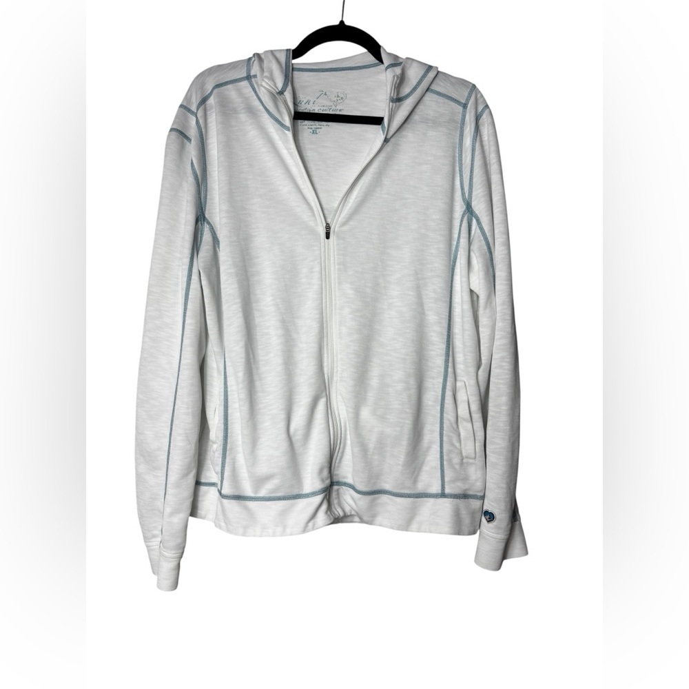 Kuhl Hoodie Women’s Size XL White Full Zip Scuba Hood Stargazer Moongazer